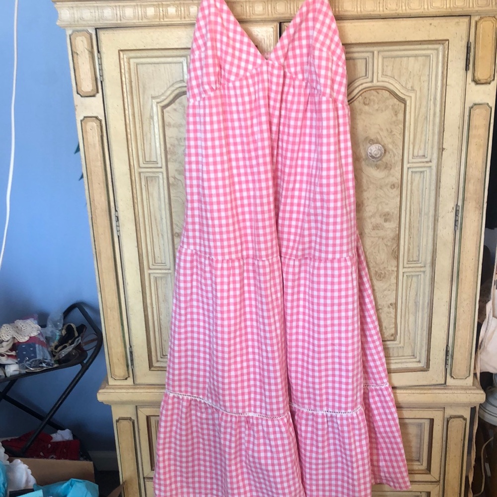 Pink tiered maxi lost +wander dress